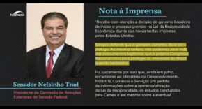 Vídeo: Tarifaço: presidente da CRE defende negociação antes da reciprocidade